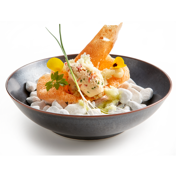Fromage de chèvre avec Krupuk Poivron Fumé