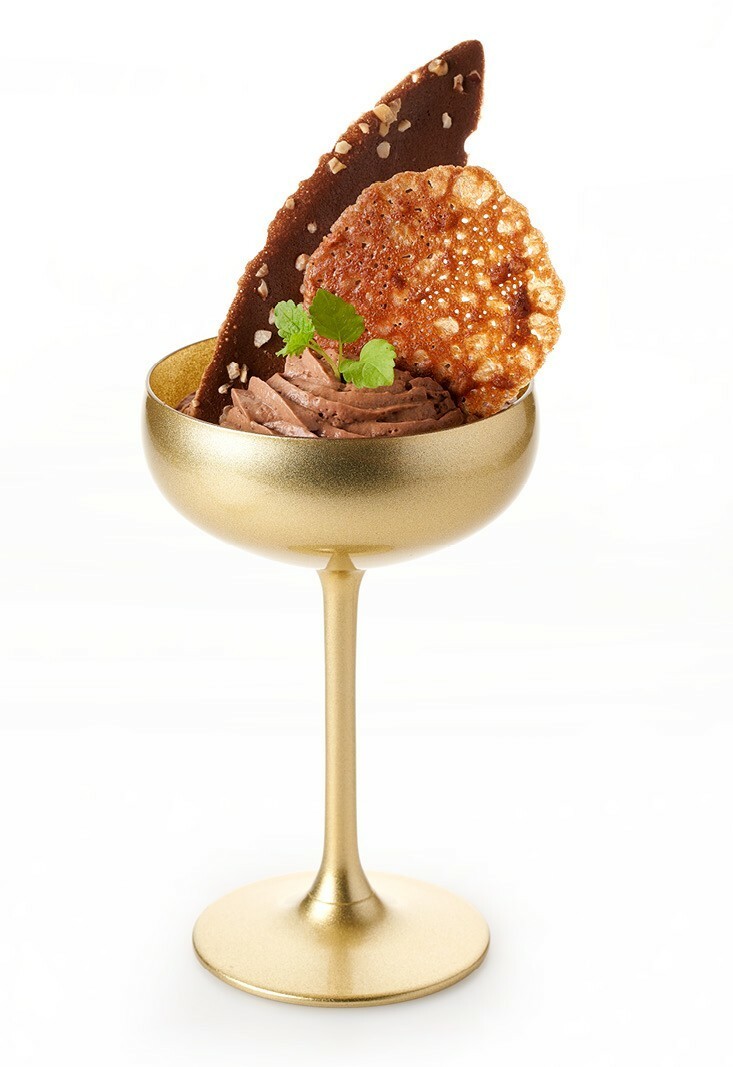 Chocolademousse met Kletskoppen en Pétale Chocolate Noisette