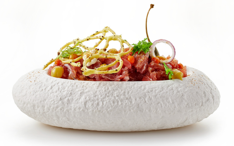 Tartare de bœuf aux Rastoria aux Algues