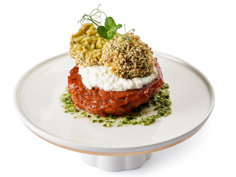 Tarte Tatin de Tomates Cerises avec croquette de risotto